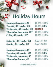 Tees Holiday Hours 2024